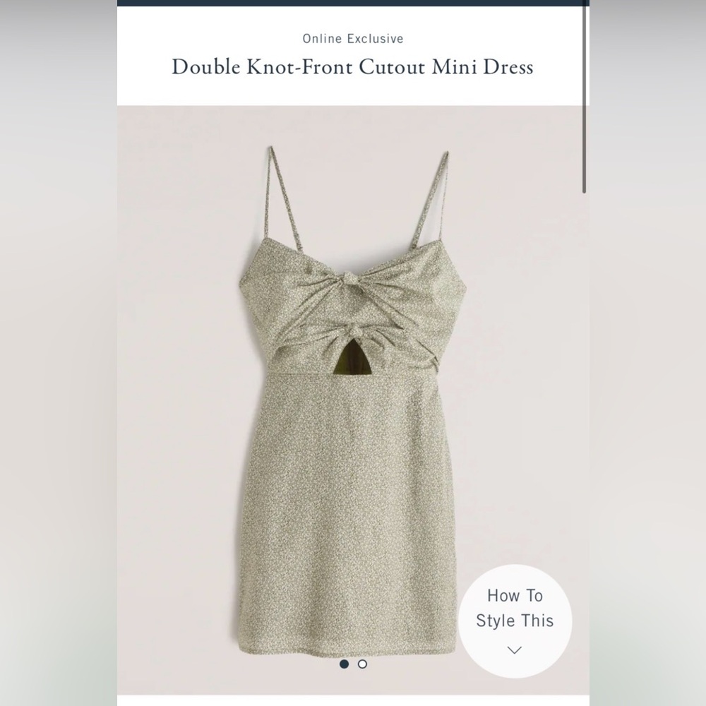 Abercrombie Green Double Knot-Front Cutout Mini